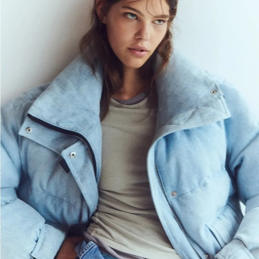 *NWT* Agolde Nova Denim Puffer Jacket - Picture 3 of 8